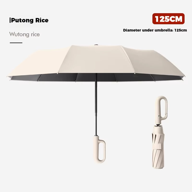 Ring Buckle Design 10 Rib Fully Automatic Umbrella for Men Folding Extra Large Strong Strong WOMEN'S Sunshade Double Umbrella