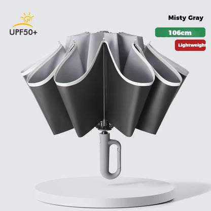 Ring Buckle Design 10 Rib Fully Automatic Umbrella for Men Folding Extra Large Strong Strong WOMEN'S Sunshade Double Umbrella