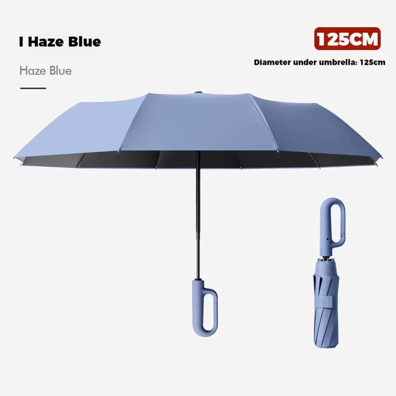 Ring Buckle Design 10 Rib Fully Automatic Umbrella for Men Folding Extra Large Strong Strong WOMEN'S Sunshade Double Umbrella