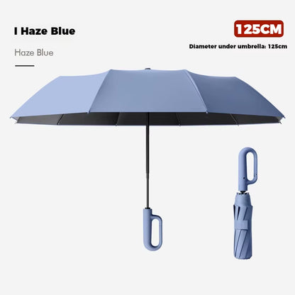 Ring Buckle Design 10 Rib Fully Automatic Umbrella for Men Folding Extra Large Strong Strong WOMEN'S Sunshade Double Umbrella