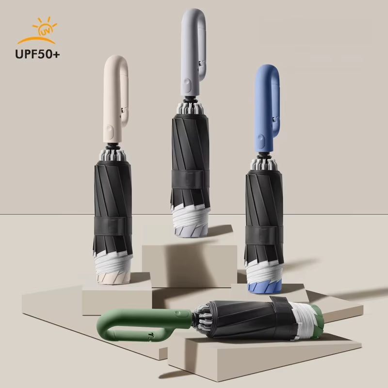 Ring Buckle Design 10 Rib Fully Automatic Umbrella for Men Folding Extra Large Strong Strong WOMEN'S Sunshade Double Umbrella