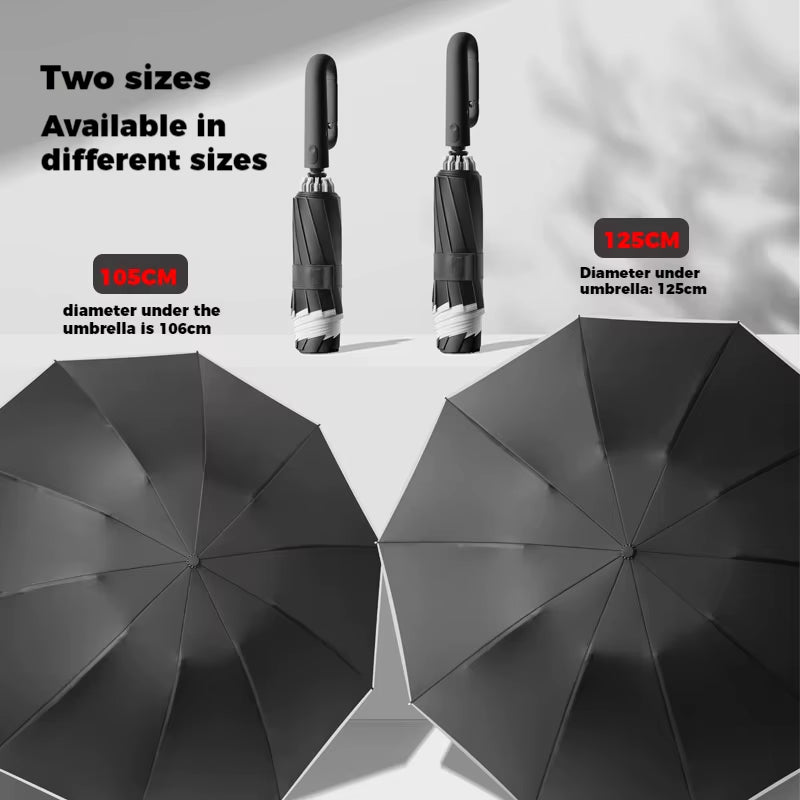 Ring Buckle Design 10 Rib Fully Automatic Umbrella for Men Folding Extra Large Strong Strong WOMEN'S Sunshade Double Umbrella