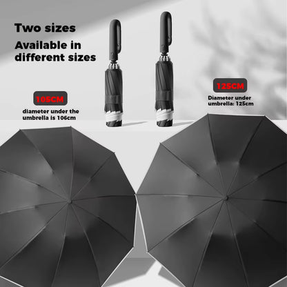 Ring Buckle Design 10 Rib Fully Automatic Umbrella for Men Folding Extra Large Strong Strong WOMEN'S Sunshade Double Umbrella