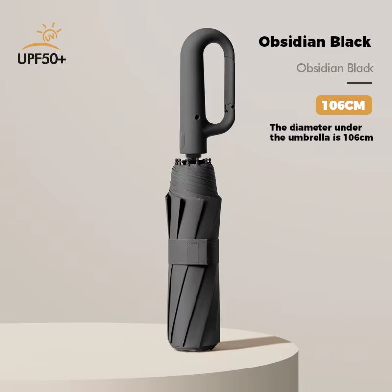 Ring Buckle Design 10 Rib Fully Automatic Umbrella for Men Folding Extra Large Strong Strong WOMEN'S Sunshade Double Umbrella