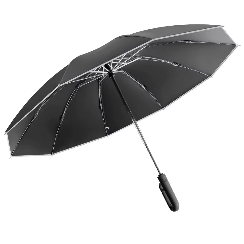 Ring Buckle Design 10 Rib Fully Automatic Umbrella for Men Folding Extra Large Strong Strong WOMEN'S Sunshade Double Umbrella