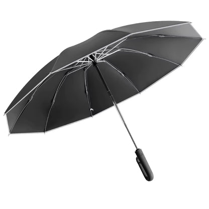 Ring Buckle Design 10 Rib Fully Automatic Umbrella for Men Folding Extra Large Strong Strong WOMEN'S Sunshade Double Umbrella
