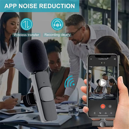 Mini Portable Wireless Lavalier Microphone for Live Broadcast Gaming Audio Video Recording Iphone Android