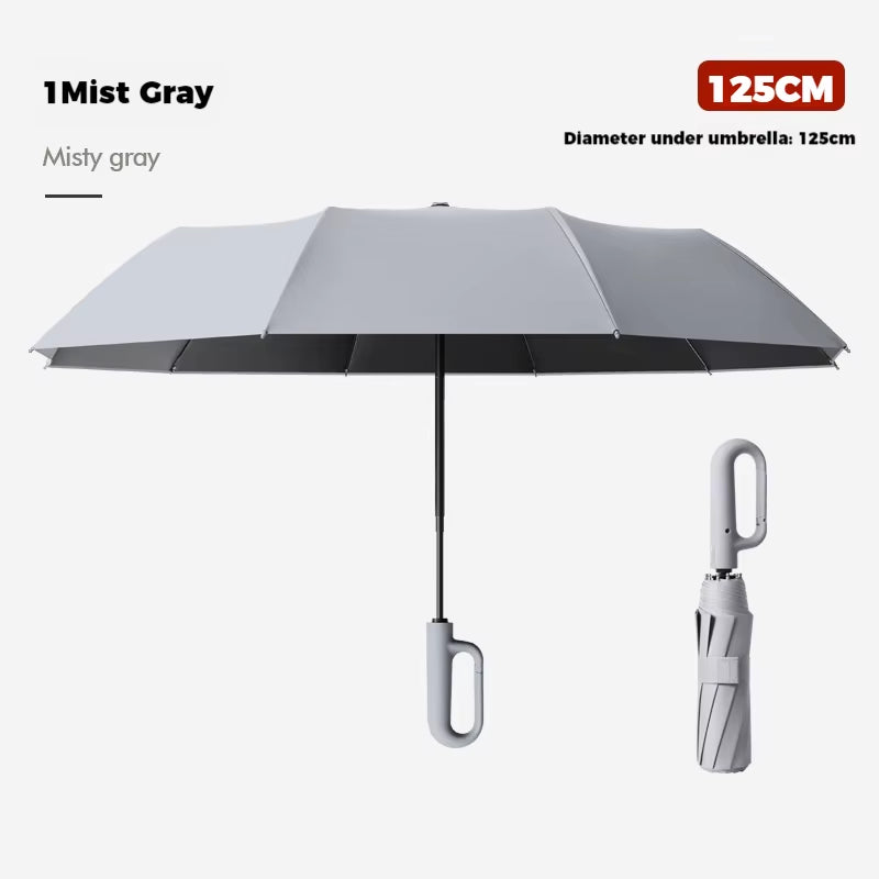 Ring Buckle Design 10 Rib Fully Automatic Umbrella for Men Folding Extra Large Strong Strong WOMEN'S Sunshade Double Umbrella