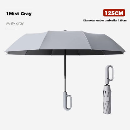 Ring Buckle Design 10 Rib Fully Automatic Umbrella for Men Folding Extra Large Strong Strong WOMEN'S Sunshade Double Umbrella